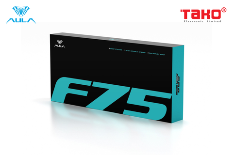  BÀN PHÍM CƠ GAMING 3 MODE AULA F75 (Phiên bản Ice Blue/Xanh nhạt+trắng+xanh đậm/ Ice Vein switch) 