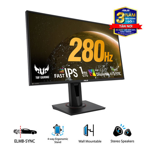 Màn hình LCD 27 inch Asus VG279QM TUF Gaming FHD IPS 280Hz 1ms HDR G-Sync Chính Hãng 