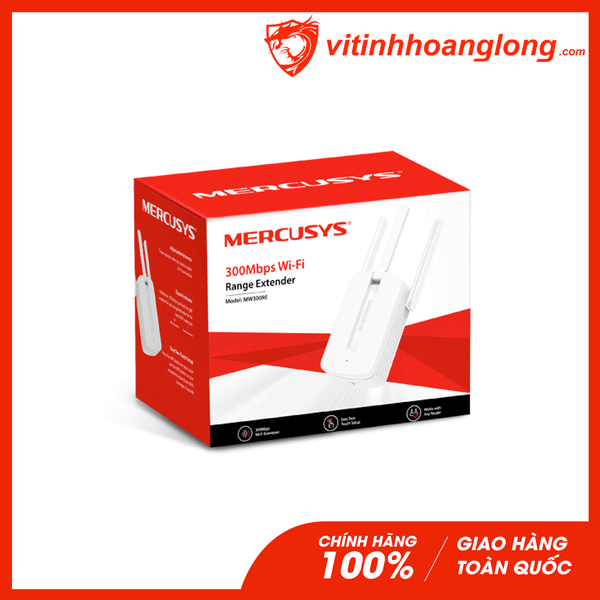 Bộ kích sóng Wifi Repeater Mercusys MW300RE 300Mbps 3 anten