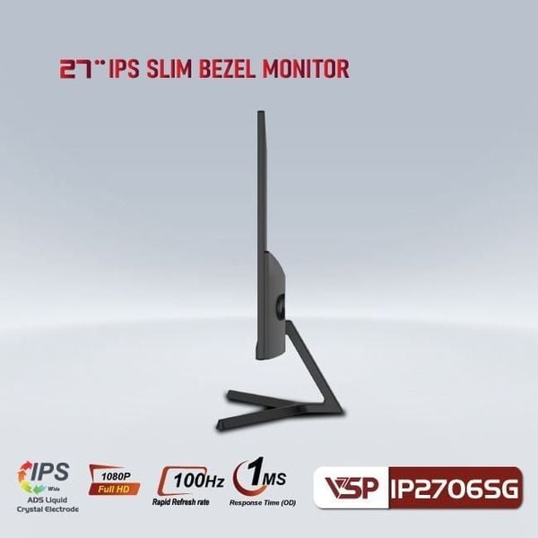  Màn hình Gaming VSP IP2706SG - Đen | 27 inch Full HD IPS 100Hz 1ms phẳng 