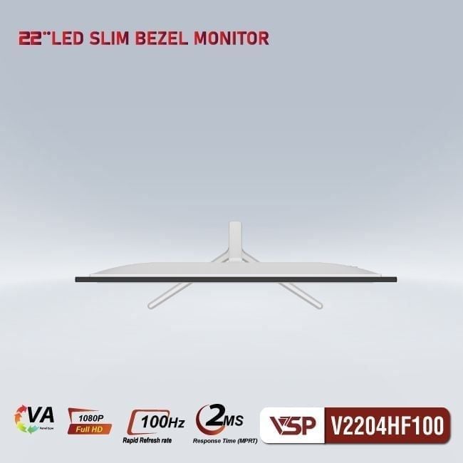 Màn hình VSP V2204HF100 - Trắng | 21.5 inch Full HD VA 100Hz 2ms phẳng