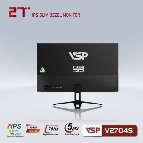  Màn hình VSP V2704S Đen | 27 inch Full HD IPS 75Hz 5ms phẳng 