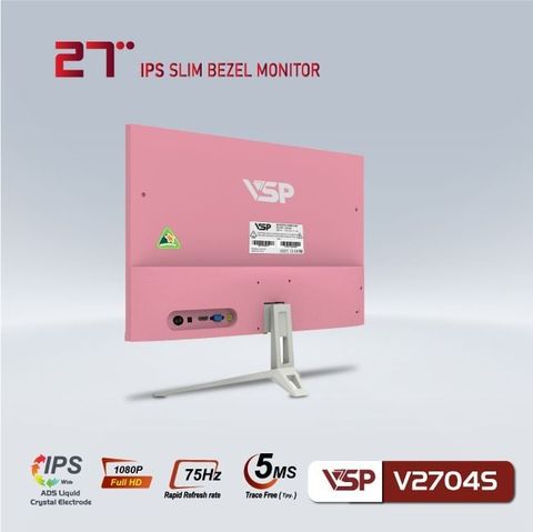  Màn hình VSP V2704S Hồng | 27 inch Full HD IPS 75Hz 5ms phẳng 