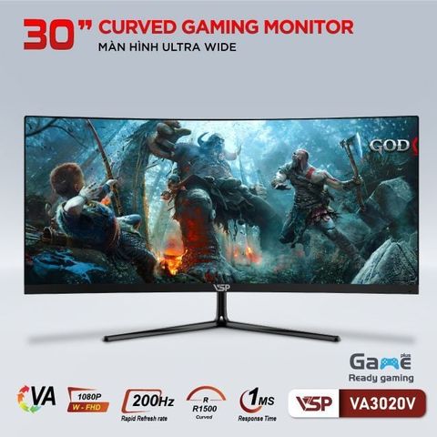  Màn hình UltraWide VSP VA3020V | 30 inch Full HD VA 200Hz 1ms cong 