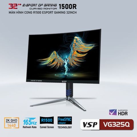  Màn Hình Gaming VSP VG325Q (31.5 inch 2K VA 165Hz 4ms 400nits HDMI+DP Cong) 