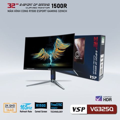  Màn Hình Gaming VSP VG325Q (31.5 inch 2K VA 165Hz 4ms 400nits HDMI+DP Cong) 