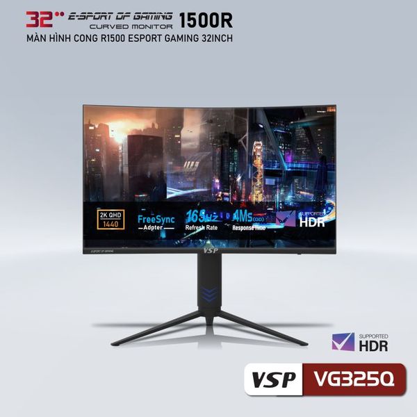  Màn Hình Gaming VSP VG325Q (31.5 inch 2K VA 165Hz 4ms 400nits HDMI+DP Cong) 