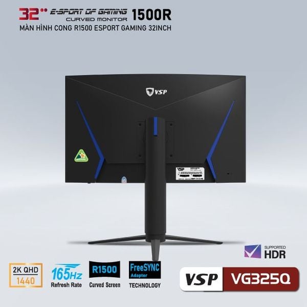  Màn Hình Gaming VSP VG325Q (31.5 inch 2K VA 165Hz 4ms 400nits HDMI+DP Cong) 