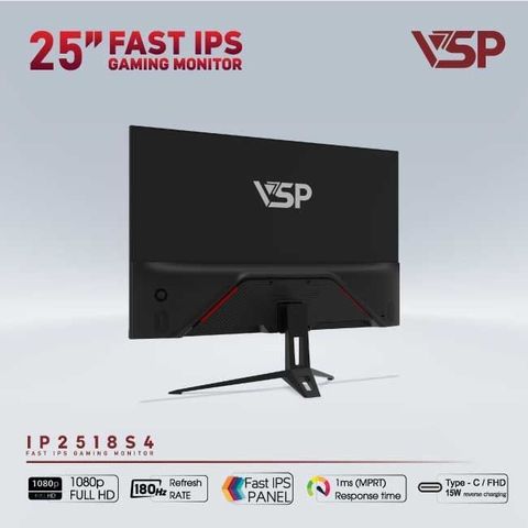 Màn hình Gaming VSP IP2518S4 | 24.5 inch Full HD IPS 180Hz 1ms phẳng đen 