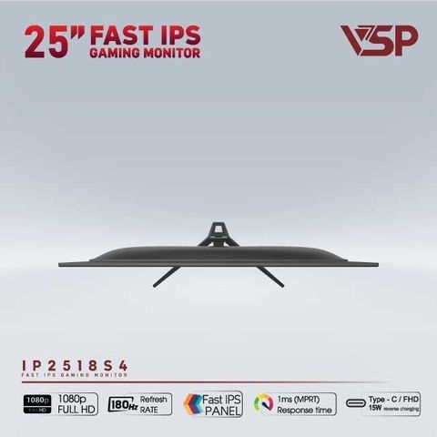  Màn hình Gaming VSP IP2518S4 | 24.5 inch Full HD IPS 180Hz 1ms phẳng đen 
