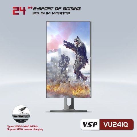  Màn hình VSP VU241Q | 24 inch 2K IPS 75Hz 7ms chân xoay 