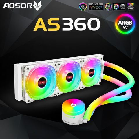  Tản nhiệt nước Coolmoon Aosor AS360 | White ALL RGB 