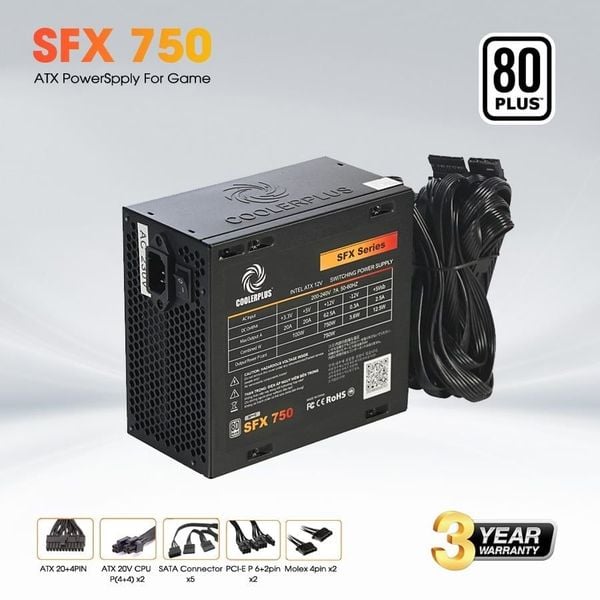  Nguồn máy tính CoolerPlus SFX 750 | 750W 