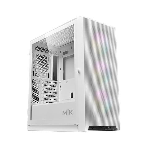 Thùng máy Case MIK STORM 360 White | Trắng, Kèm 3 Fan RGB 