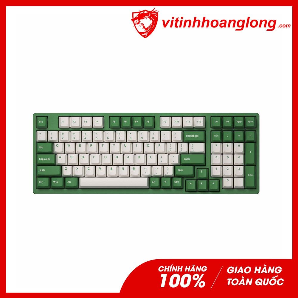 Bàn Phím Cơ Akko 3098 DS Matcha Red Bean, Akko Blue Switch V2