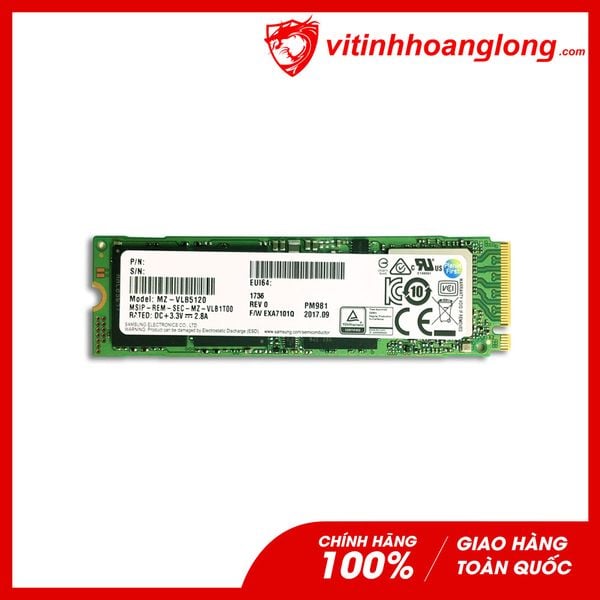 Ổ cứng SSD Samsung 512G PM981 M.2 NVMe PCIe 2280 (MZ-VLB5120)