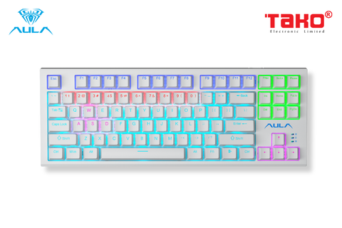  BÀN PHÍM CƠ GAMING CÓ DÂY AULA F3032 (Phiên bản màu trắng/red switch) 