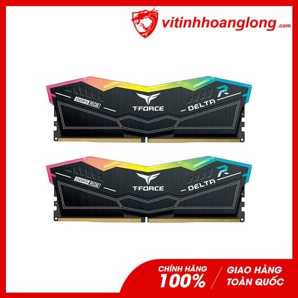 Ram PC DDR5 TeamGroup 32G Bus 6000 T-Force Delta Black RGB (2x16GB) Tản Nhiệt (FF3D532G6000HC38ADC01)