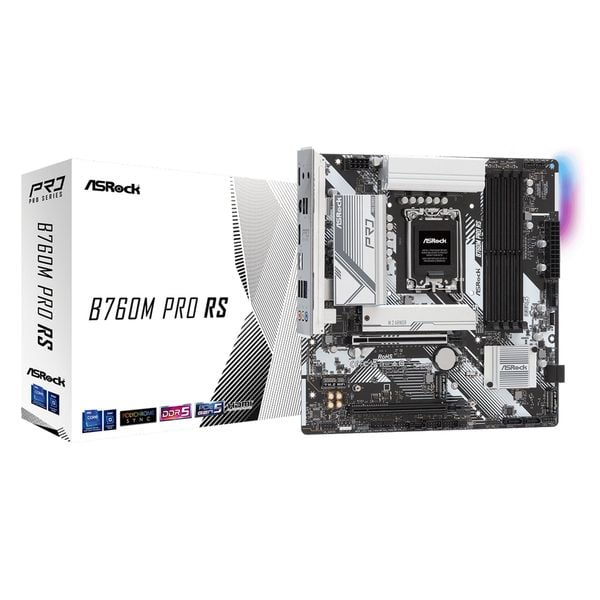  Mainboard ASRock B760M Pro RS | Intel B760, Socket 1700, Micro ATX, 4 khe DDR5 