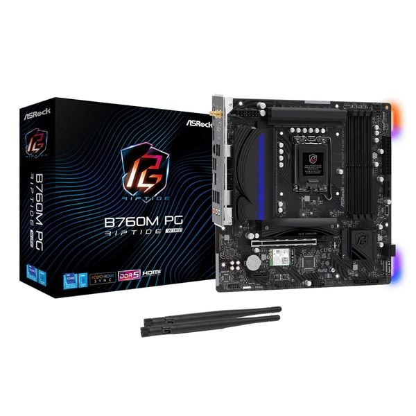 Mainboard ASRock B760M PG Riptide WiFi | Intel B760, Socket 1700, Micro ATX, 4 khe DDR5 