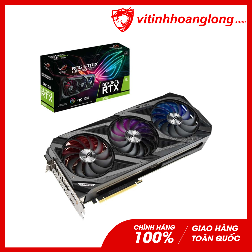 Card màn hình VGA Asus Geforce RTX 3080 Rog Strix Edition 10GB GDDR6X Gaming