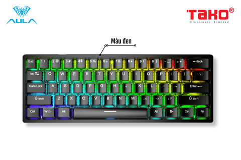  BÀN PHÍM CƠ GAMING CÓ DÂY AULA F3261 (đen | trắng) 