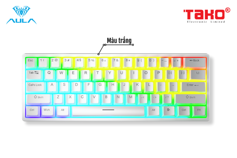  BÀN PHÍM CƠ GAMING CÓ DÂY AULA F3261 (đen | trắng) 