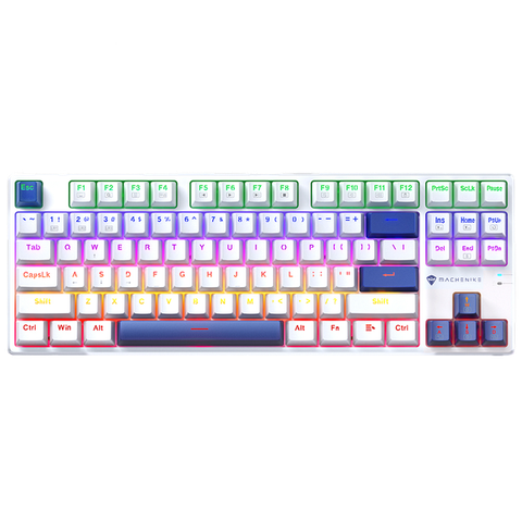  Bàn phím cơ Machenike K500B-B87 Wired Mixed Light B red switch - 87 phím ( Trắng Xanh) 