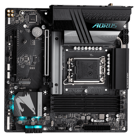  Mainboard Gigabyte B760M Aorus Pro AX (rev. 1.x) | Intel B760, Socket 1700, Micro ATX, 4 khe DDR5 