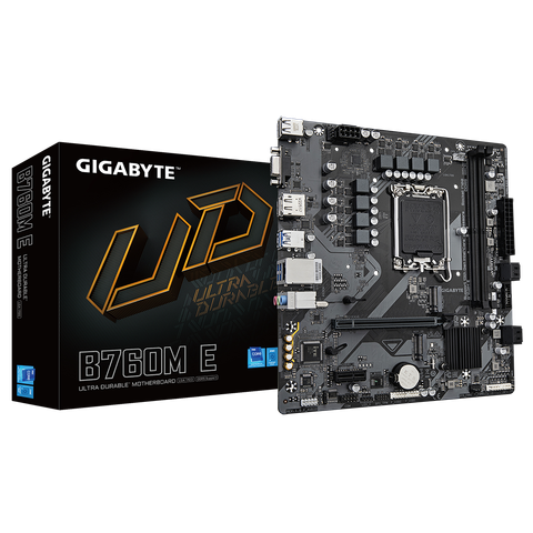  Mainboard Gigabyte B760M E (rev. 1.0) | Intel B760, Socket 1700, Micro ATX, 2 khe DDR5 