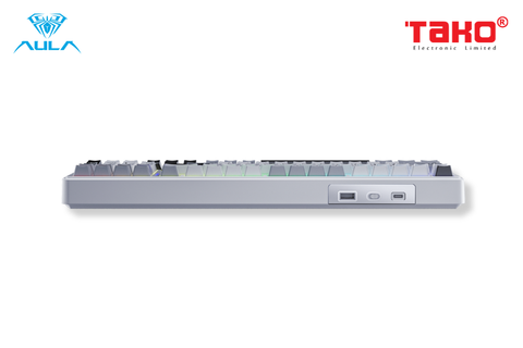  BÀN PHÍM CƠ GAMING 3 MODE AULA F99 (Phiên bản xám-trắng-xám đậm/grey wood switch) 