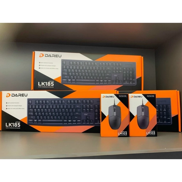 Combo Bàn Phím DareU LK185 Đen và Chuột Gaming DARE-U LM103