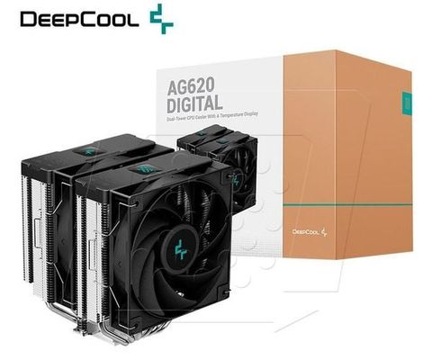  Tản nhiệt khí Deepcool AG620 Digital BK ARGB - Đen, nhập khẩu | Hai tháp, hiển thị nhiệt độ 