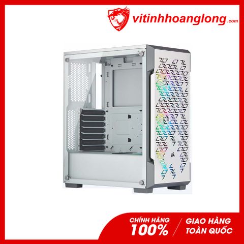  Vỏ Case máy tính Corsair kính cường lực iCUE 220T Airflow White (CC-9011174-WW) tặng kèm 3 fan 