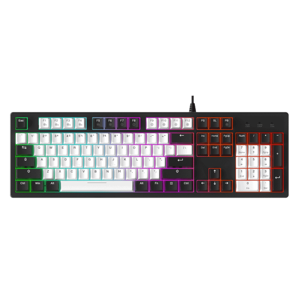  Bàn phím cơ DareU EK104 White Black | 2 sides RGB strip, multi led 