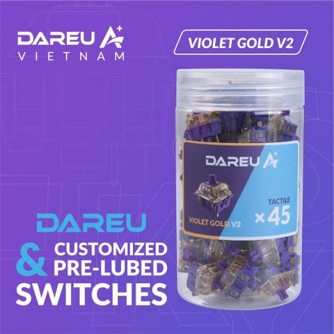  Bộ Switch Bàn Phím Cơ DareU Violet Gold V2 (45 switch) 