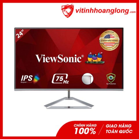  Màn hình máy tính ViewSonic 23.8 Inch, VX2476 - SH FHD, IPS, 75Hz, 4ms 