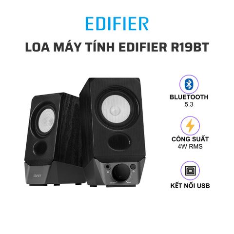  Loa vi tính EDIFIER R19BT | Kết nối Bluetooth V5.3 , Jack AUX 3.5mm , USB | Công suất 2W + 2W 