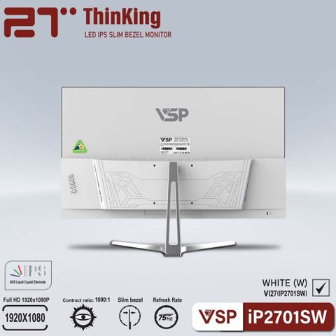  Màn hình LCD 27 inch VSP IP2701SW FHD 75Hz Chính Hãng (Trắng) 
