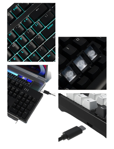  Bàn phím FL-Esports MK104 Pro Black FLCMMK Ice Pink 