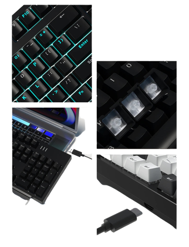  Bàn phím FL-Esports MK104 Pro Black Switch Outemu Red 