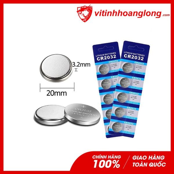 Pin Cmos CR2032 3V cho máy tính, laptop, các thiết bị điện, đồng hồ, huyết áp