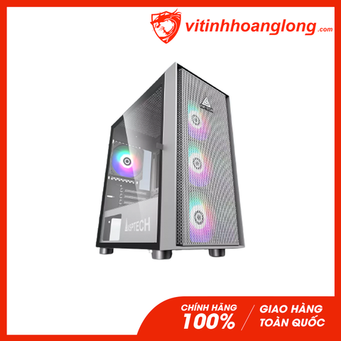  Vỏ Case máy tính Vsp KA30 Màu Trắng Mặt Trước Lưới, Nắp Hông Kính Cường Lực 