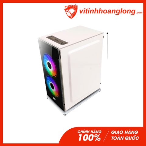  Vỏ Case máy tính Vsp V212 Gaming Mini màu trắng(hai mặt kính cường lực) 