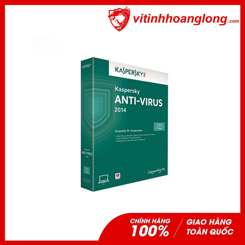 Phần mềm Diệt Virus Kaspersky Anti-Virus bản quyền 3 máy 2014