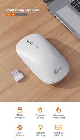  Chuột silent quang không dây Lecoo WS214 