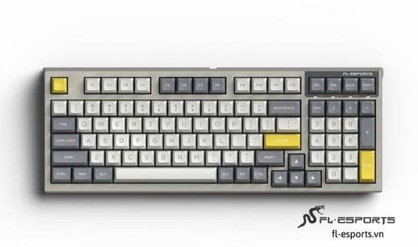  Bàn phím FL-Esports Không dây FL980 SAM White & Grey Red Switch 