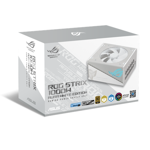  Nguồn máy tính ASUS ROG Strix 1000W Gold Aura White Edition - Trắng | 1000W, 80 Plus Gold, Full Modular, PCIe 5.0 