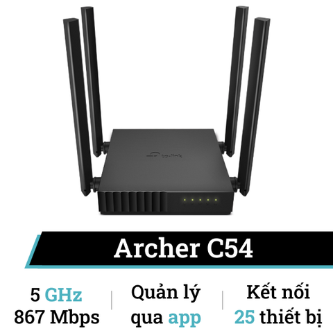  Router Wifi TP-Link Archer C54 băng tần kép AC1200 