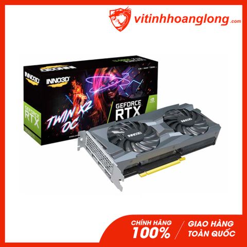  Card màn hình VGA INNO3D RTX 3060Ti 8GB GDDR6 Twin X2 OC V2 (N306T2-08D6X-119032DH) 